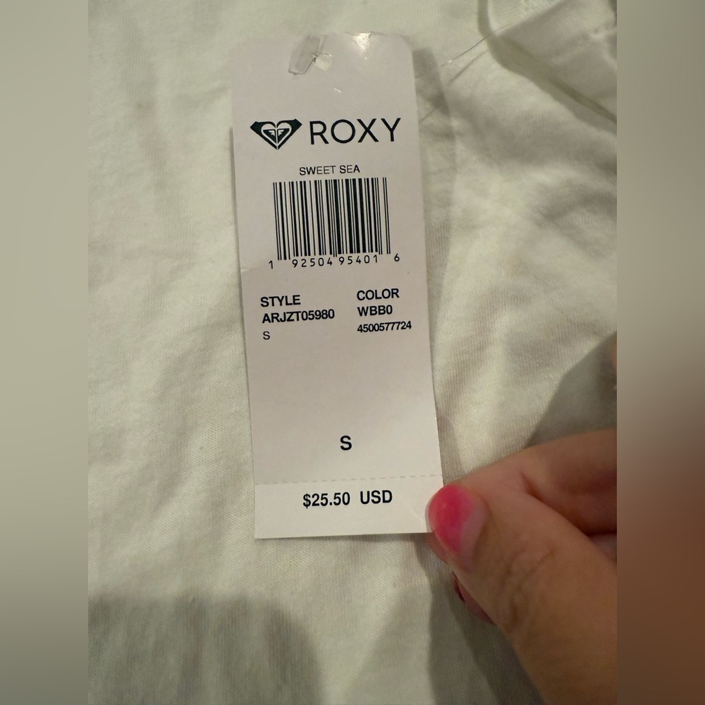 NWT Roxy Women’s Sweet Sea White Cotton Muscle Tank in size S - Picture 4 of 4